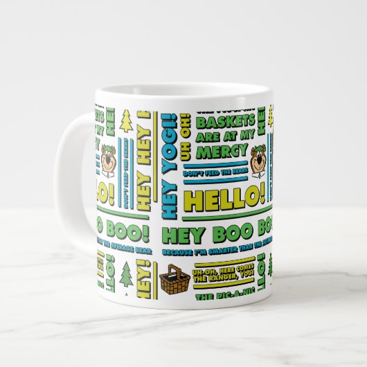 Yogi Bären's Picnic Quotes & Fun Phrases Muster Jumbo-Tasse (Vorderseite Links)