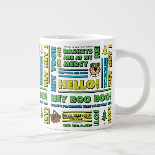 Yogi Bären's Picnic Quotes & Fun Phrases Muster Jumbo-Tasse (Rechts)