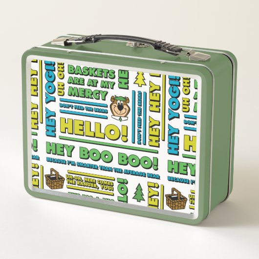 Yogi Bären's Picnic Quotes & Fun Phrases Muster Metall Brotdose (Rückseite)