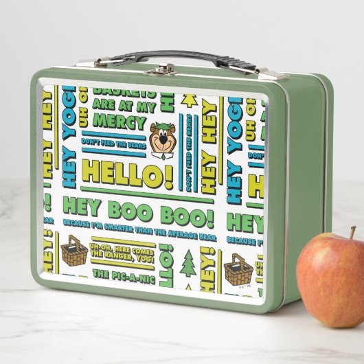 Yogi Bären's Picnic Quotes & Fun Phrases Muster Metall Brotdose (Beispiel)