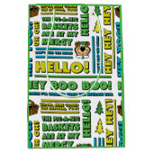 Yogi Bären's Picnic Quotes & Fun Phrases Muster Mittlere Geschenktüte (Vorderseite)