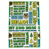 Yogi Bären's Picnic Quotes & Fun Phrases Muster Mittlere Geschenktüte (Rückseite)