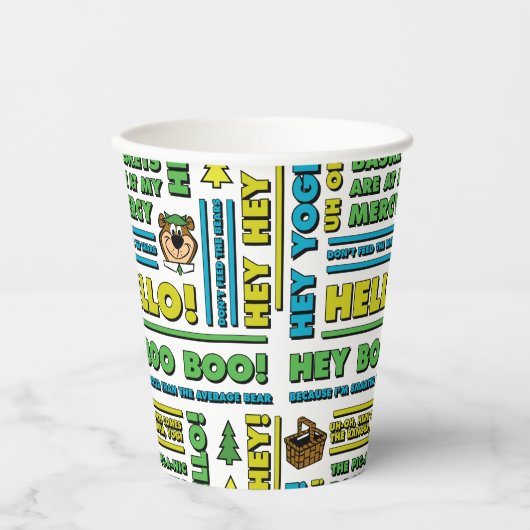 Yogi Bären's Picnic Quotes & Fun Phrases Muster Pappbecher (Vorderseite)