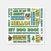 Yogi Bären's Picnic Quotes & Fun Phrases Muster Serviette (Vorderseite)