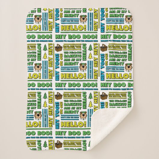 Yogi Bären's Picnic Quotes & Fun Phrases Muster Sherpadecke (Vorderseite)