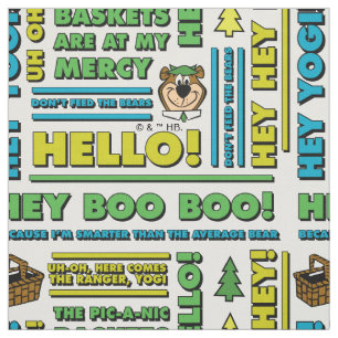 Yogi Bären's Picnic Quotes & Fun Phrases Muster Stoff