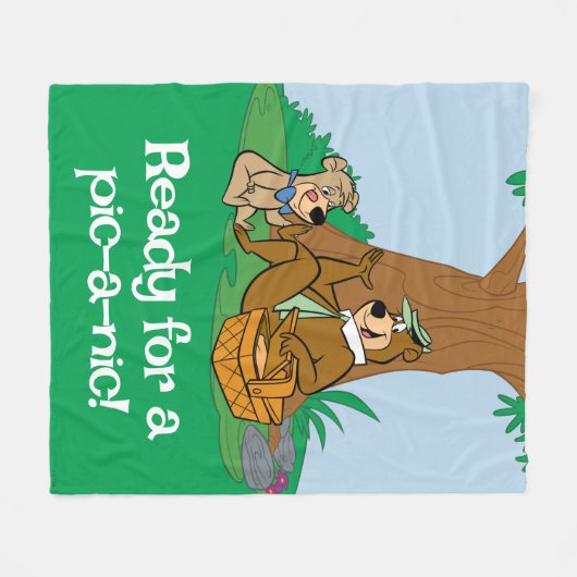 Yogi Bear and Boo Boo Picnic Snack Fleecedecke (Vorderseite (Horizontal))