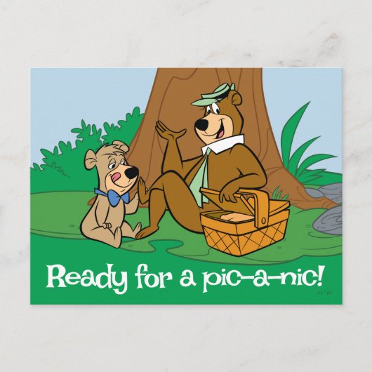 Yogi Bear and Boo Boo Picnic Snack Postkarte (Vorderseite)