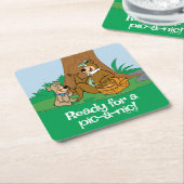 Yogi Bear and Boo Boo Picnic Snack Rechteckiger Pappuntersetzer (angewinkelt)