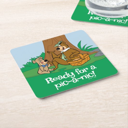 Yogi Bear and Boo Boo Picnic Snack Rechteckiger Pappuntersetzer (angewinkelt)