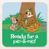 Yogi Bear and Boo Boo Picnic Snack Rechteckiger Pappuntersetzer (Vorderseite)