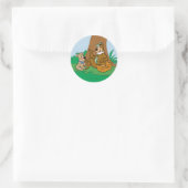 Yogi Bear and Boo Boo Picnic Snack Runder Aufkleber (Tasche)