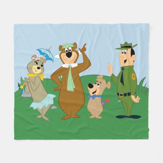 Yogi Bear and Friends Classic Pose Fleecedecke (Vorderseite (Horizontal))