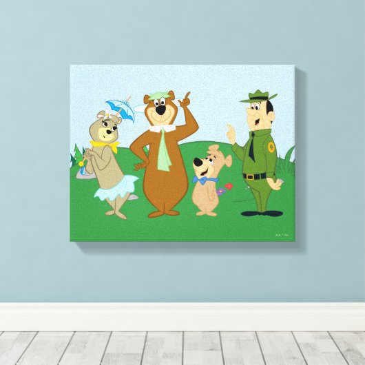 Yogi Bear and Friends Classic Pose Leinwanddruck (Insitu (Holzboden))