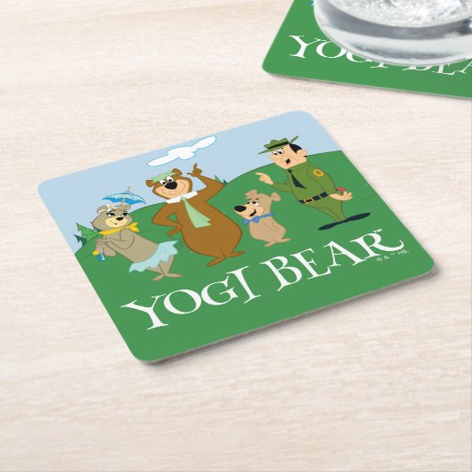 Yogi Bear and Friends Classic Pose Rechteckiger Pappuntersetzer (angewinkelt)