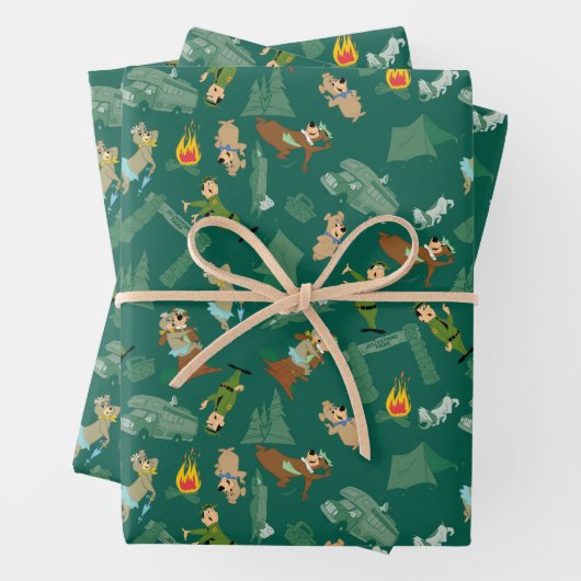 Yogi Bear and Friends Jellystone Park Camp Muster Geschenkpapier Set (Beispiel)