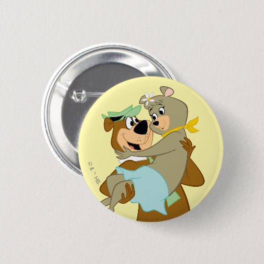 Yogi Bear Carry Cindy Bear Button (Vorne & Hinten)