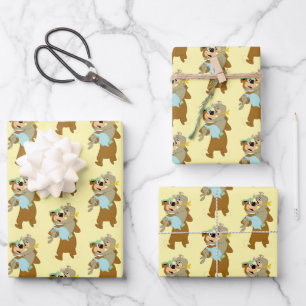 Yogi Bear Carry Cindy Bear Geschenkpapier Set