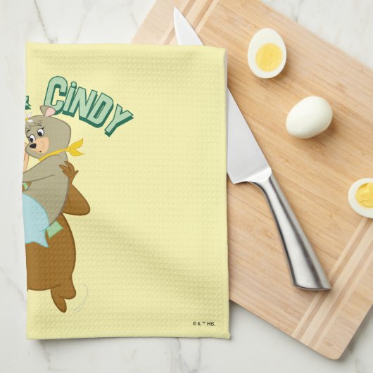 Yogi Bear Carry Cindy Bear Geschirrtuch (Viertel Falte)