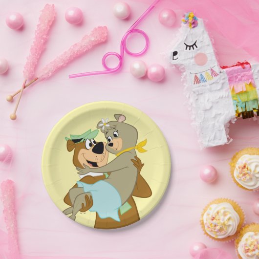 Yogi Bear Carry Cindy Bear Pappteller (Party)