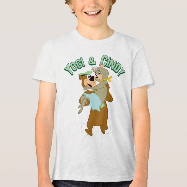 Yogi Bear Carry Cindy Bear Tri-Blend Shirt (Vorderseite)