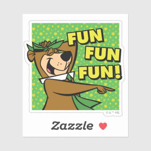 Yogi Bear Fun Fun Fun Aufkleber (Blatt)
