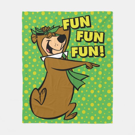 Yogi Bear Fun Fun Fun Fleecedecke (Vorderseite)