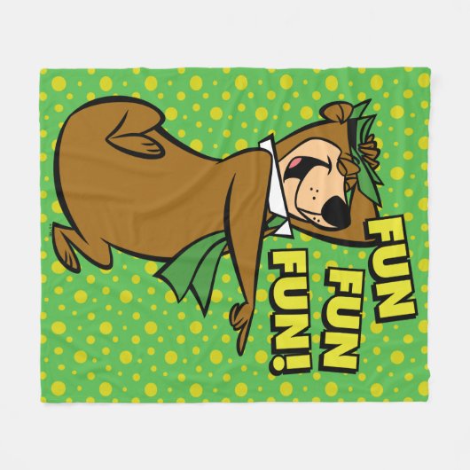 Yogi Bear Fun Fun Fun Fleecedecke (Vorderseite (Horizontal))