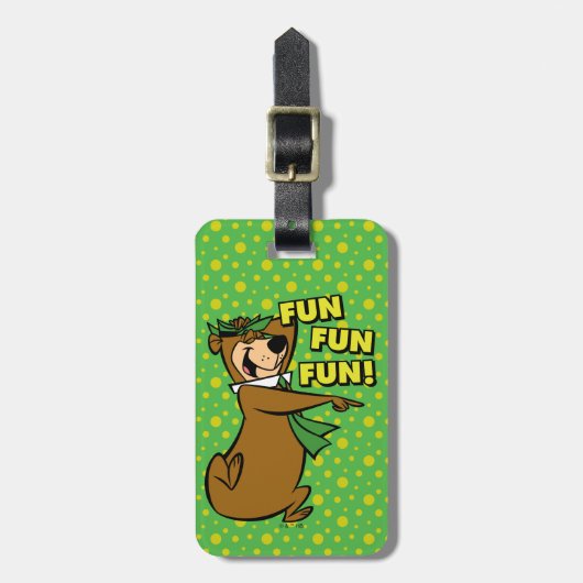 Yogi Bear Fun Fun Fun Gepäckanhänger (Vorderseite vertikal)