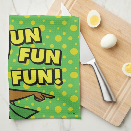 Yogi Bear Fun Fun Fun Geschirrtuch (Viertel Falte)