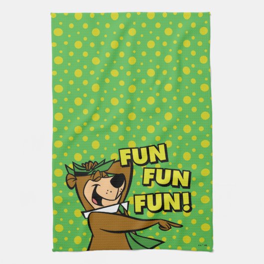 Yogi Bear Fun Fun Fun Geschirrtuch (Vertikal)
