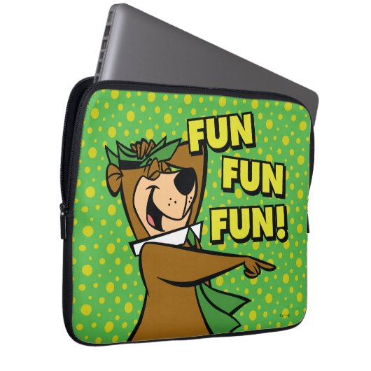 Yogi Bear Fun Fun Fun Laptopschutzhülle (Vorne Rechts)