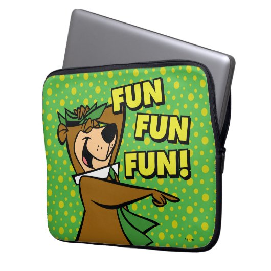 Yogi Bear Fun Fun Fun Laptopschutzhülle (Vorderseite Links)
