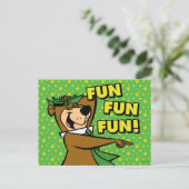 Yogi Bear Fun Fun Fun Postkarte (Stehend Vorderseite)