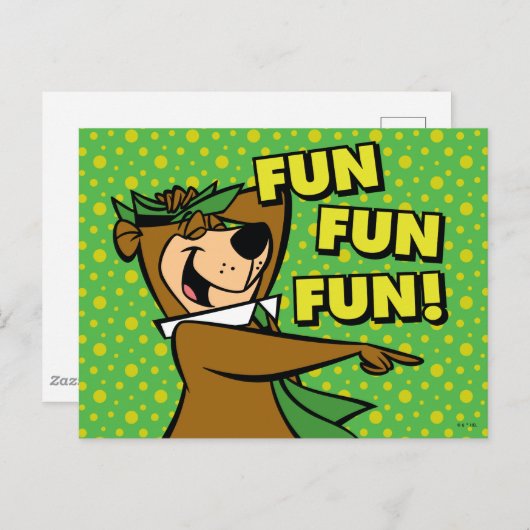 Yogi Bear Fun Fun Fun Postkarte (Vorne/Hinten)