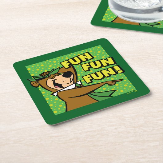 Yogi Bear Fun Fun Fun Rechteckiger Pappuntersetzer (angewinkelt)