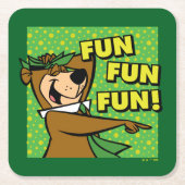 Yogi Bear Fun Fun Fun Rechteckiger Pappuntersetzer (Vorderseite)
