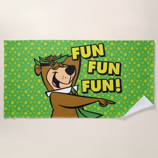 Yogi Bear Fun Fun Fun Strandtuch (Vorderseite)