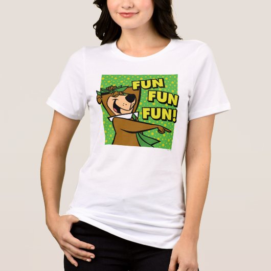 Yogi Bear Fun Fun Fun Tri-Blend Shirt (Vorderseite)