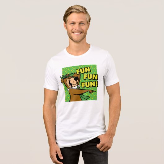 Yogi Bear Fun Fun Fun Tri-Blend Shirt (Vorderseite voll)
