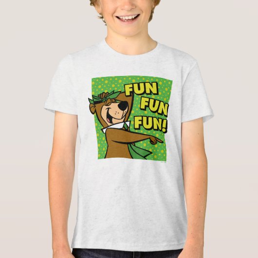 Yogi Bear Fun Fun Fun Tri-Blend Shirt (Vorderseite)
