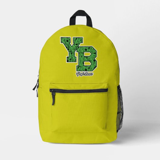 Yogi Bear Gemustert Varsity Letters Bedruckter Rucksack (Vorderseite)