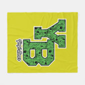 Yogi Bear Gemustert Varsity Letters Fleecedecke (Vorderseite (Horizontal))