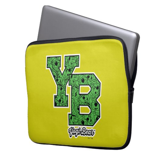 Yogi Bear Gemustert Varsity Letters Laptopschutzhülle (Vorderseite Links)