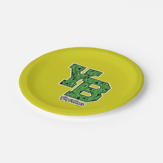 Yogi Bear Gemustert Varsity Letters Pappteller (Schrägansicht)
