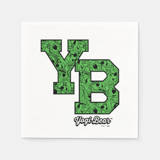 Yogi Bear Gemustert Varsity Letters Serviette (Vorderseite)
