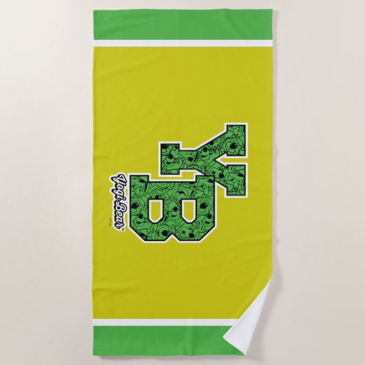 Yogi Bear Gemustert Varsity Letters Strandtuch (Vorderseite)
