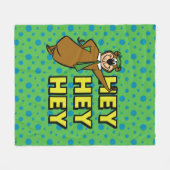 Yogi Bear Hey Hey Hey Fleecedecke (Vorderseite (Horizontal))