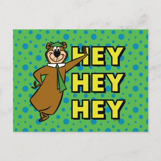 Yogi Bear Hey Hey Hey Postkarte (Vorderseite)