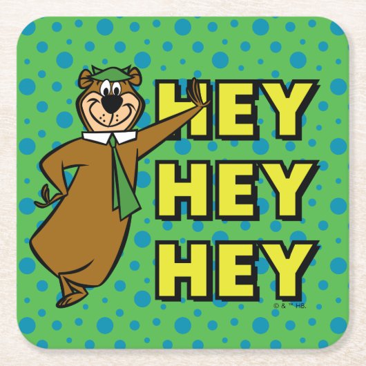 Yogi Bear Hey Hey Hey Rechteckiger Pappuntersetzer (Vorderseite)